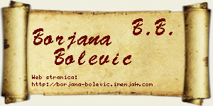 Borjana Bolević vizit kartica